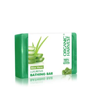 Luxurious Bathing Bar: Aloe Vera | Aloe Vera Soap for Soft Skin | Aloe Vera Bathing Soap for Gentle Cleansing | 100% American Certified Organic | Sulphate & Paraben-free 125gm
