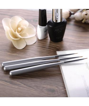 Professional Acrylic Nail Art Brush Set - 3/Pcs Nail Painting Brushes for UV Gel Builder & Nail Design - Buy Online on SooperMarket.com