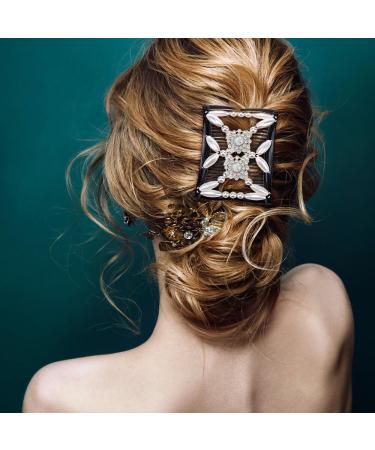 Kytpyi Double Clip Elastic Beaded Hair Combs 3PCS - Floral Hair Accessories for Women and Girls - Buy Online on SooperMarket.com