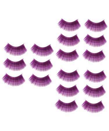 ABOOFAN 9 Pairs False Eyelashes Art Eyelashes Extension Eyelashes Magnetic Full Eye False Lashes Halloween Eyelashes Faux Eyelashes Exaggerative Fake Eyelashes Extend Miss Purple Fluffy