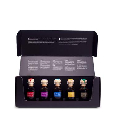 La Secchia - tasting box with 5 types of balsamic vinegar from Modena GGA with various agings 5 bottles of 50 ml traditional balsamic vinegar IGP handmade in Italy tasting package