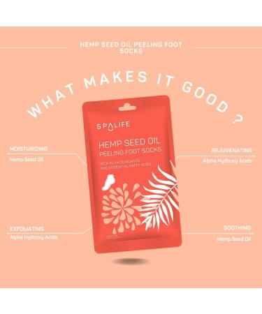 SpaLife Hemp Seed Oil Peeling Foot Socks - 6 Count | Exfoliating & Moisturizing Treatment - Buy Online on SooperMarket.com