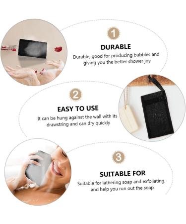 Healeved 20 Pcs Soap Foaming Shower Foaming Scrub Exfoliating Net Nylon Fiber Black - Buy Online on SooperMarket.com