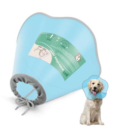 Supet Dog Cone Collar Adjustable Pet Recovery Collar Dog Surgery Cone Protective Dog Cone Collar for Large Small Dogs After Surgery Plastic Dog Cats (Blue XXXL) XS( Neck circumference: 25-28.5 cm) Blue