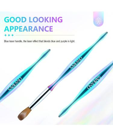 Saviland 6PCS Acrylic Nail Brush Set - Size 4/8/10/12/14/16 Kolinsky Acrylic Brushes for Nail Extension & Carving - Laser Blue Powder Brushes for Acrylic Application - Buy Online on SooperMarket.com