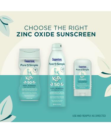 Coppertone Pure and Simple Kids Sunscreen Stick SPF 50 - Zinc Oxide Mineral, Tear-Free, Water-Resistant, Broad Spectrum SPF 50, 0.49 Oz Stick - Buy Online on SooperMarket.com