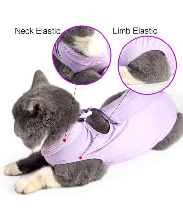 LIANZIMAU Cat Surgical Recovery Suit - Purple Medium - E-Collar Alternative & Pajama for Abdominal Wounds - Indoor Pet Clothing - Buy Online on SooperMarket.com