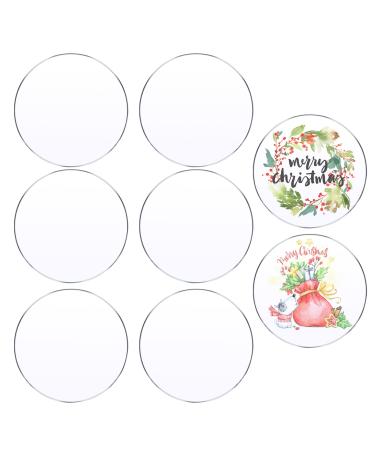 8 Pcs Clear Acrylic Sheet 4 Inch Circles Disc Transparent Round Panel Acrylic Sign Blank Disc for Picture Frame Painting Milestones Makers Drink Cups Stand Ornaments Craft Art Project(0.08 Inch Thick)