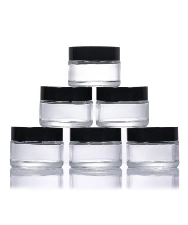 6 pieces 30ml cosmetics doses made of glass empty refillable doses with screw cap and white inserts cosmetic container travel cremented pots for cosmetics powder lotion creams 6 x 30ml