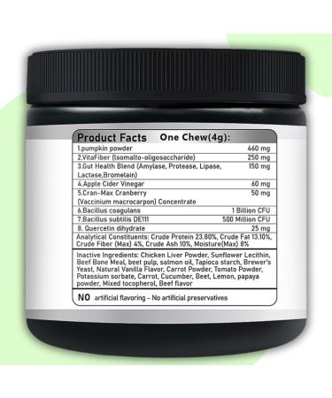 Doggy Dailies Anal Gland Support Chews | No Scoot Supplements with Pumpkin | Vet-Formulated for Dog Digestion | 60 Chews - Buy Online on SooperMarket.com