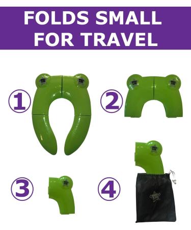 Mighty Clean Baby Folding Travel Potty Seat - Portable Non-Slip Toilet Training Seat for Toddlers with Reusable Travel Pouch - Buy Online on SooperMarket.com