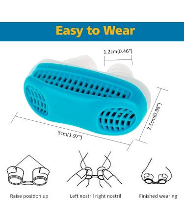 2-in-1 Blue Snoring Stopper: Anti Snoring Nose Clip & Air Purifier | Stop Snoring, Improve Sleep Quality | Men & Women - Buy Online on SooperMarket.com
