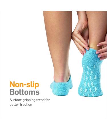 NatraCure Moisturizing Gel Socks - Hydrates Dry Feet, Heels, Calluses, Cuticles - Aqua - Buy Online on SooperMarket.com