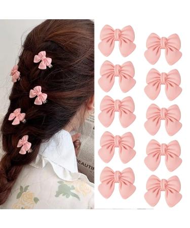 Mini Pink Bow Clip for Hair Barrettes Girls Cute Jelly Hair Bow Barrettes Small Bowknot Hair Clip Side Pins for Hair Bows for Women Resin Hair Accessories for Kids 10 Piece Hair Bow Hairpin