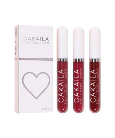 YUECI 3 pieces Moisturizing Long-lasting Matte LipGlose Lippensticks Professional lip balm make-up lipsticks non-stick cup not fading waterproof liquid lipstick 1 ml (1 Pack) # 06