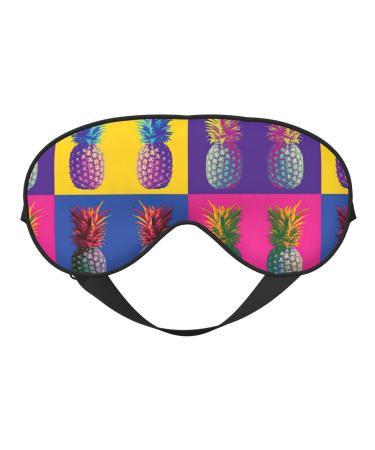 Colorful Pineapple Pattern Soft Sleep Eye Mask Female Breathable Eye Patch Perfect for Travel and Relaxation
