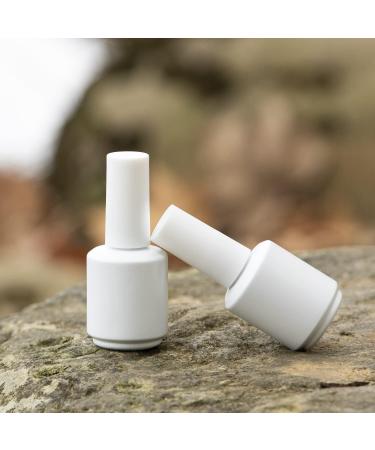 Agidea 15ML Empty Gel Nail Polish Bottles - 6 Pack Matte White Opaque Round Glass Bottles with Mixing Balls & Funnels | Refillable UV Safe Fingernail Polish Containers - Buy Online on SooperMarket.com
