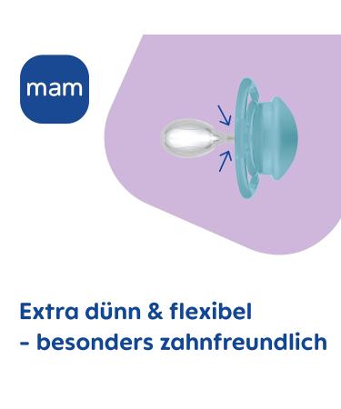 Mam Perfect Schnuller Set of 2 | Dental & Jaw Development Baby Pacifier | Eco-Friendly Silicone | 16+ Months | Rabbit & Flower Designs - Buy Online on SooperMarket.com