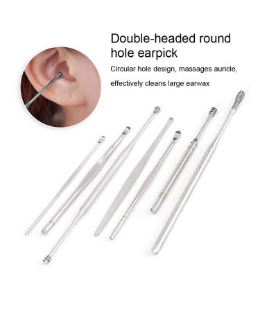 8pcs Stainless Steel Ear Pick Kit for Earwax Removal Spiral Double-Headed Cleansing Tools - Buy Online on SooperMarket.com