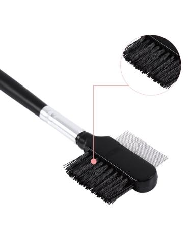 Double Head Eyelash Eyebrow Brush - 2 in 1 Metal Comb & Wood Handle for Ultimate Makeup Grooming - Buy Online on SooperMarket.com