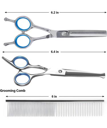 NiCoLa Pet Grooming Scissors Set - 6-Inch Professional Pet Grooming Scissors Set Titanium Pet Groomer Set Straight and Curved and Sparse Scissors/Shears Set - Buy Online on SooperMarket.com