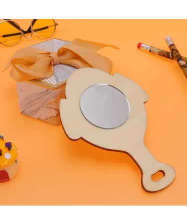 Beavorty 10pcs Crafts Mirrors Handheld Princess Mirror Toy Mini Painting Mirror Birthday Present Diy Wood Mini Mirror Late Handmade Toys Kids Puzzle Unbreakable Child Wooden - Buy Online on SooperMarket.com