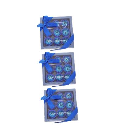 Artibetter 3 Boxes Rose Soap Flower Eternal Rose Bouquet Flower Gifts Rose Gifts Blue Gifts Graduation Party Floral Shower Soap Blue Rose Petals Diy Fake Rose Boxed Gift Box