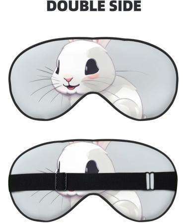 Buy Cute White Rabbit Soft Sleep Eye Mask | Breathable Eye Patch for Travel & Relaxation - Buy Online on SooperMarket.com