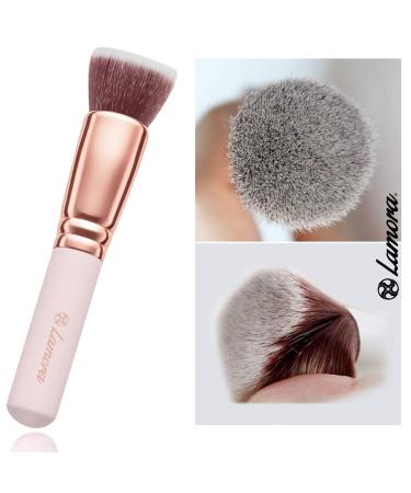 Flat Top Kabuki Foundation Brush | Premium Makeup Face Brush for Liquid, Cream, Powder | Blending, Buffing, Stippling | Pro Quality Synthetic Dense Bristles - Rose - Buy Online on SooperMarket.com