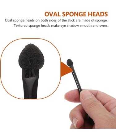 BELLIFFY 25 Pcs Dual Ended Makeup Brush Black Makeup Plastic Eyeshadow Sponge Brush - Buy Online on SooperMarket.com