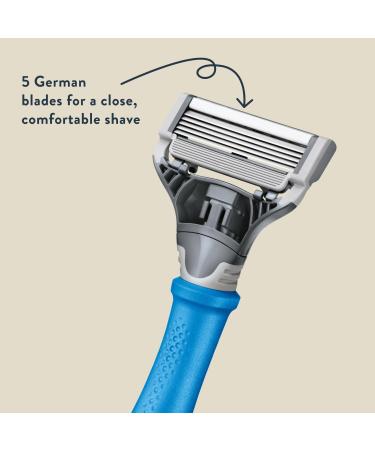 Harry's Men's Razor Set with Indigo Blue Handle + 13 Blade Refills & Travel Cover - Buy Online on SooperMarket.com