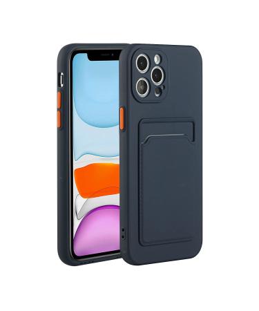 Tivenfezk Nadoli Silicone case for iPhone 15 Pro Ultra thin shockproof scratch -resistant wallet soft TPU protective cover mobile phone case with credit card holder iphone 15 pro dark blue
