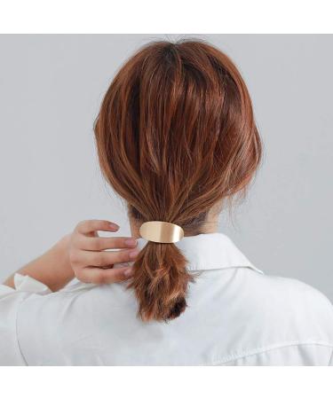 10 Pcs Gold Metal Elastic Hair Bands for Women - Hair Ties Ponytail Holder Set - Buy Online on SooperMarket.com