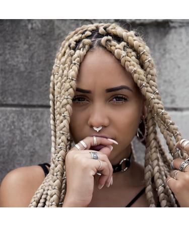 Silver Metal Loc Hair Beads - Pack of 40 - African Deadlock Cuff Ring Jewels for Black Women - Buy Online on SooperMarket.com
