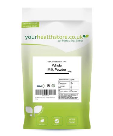 yourhealthstore 100% Pure Lactose Free Whole Milk Powder 300g No Additives No Added Sugar No Soy Lecithin Vegetarian (Recyclable Pouch)