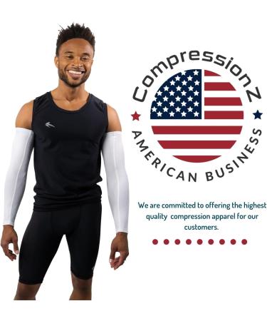 CompressionZ UV Protection Compression Arm Sleeve White 1p M for Men & Women - Buy Online on SooperMarket.com