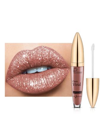 Glitzer lipstick by Moon Glitter Shimmer Pearlescent LipGloss Satin lipstick impregnated long -lasting lip gloss smooth long -lasting lip glaze 1 piece (1 Pack) # 11