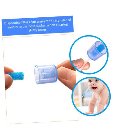 Healvian 9 Sets Nasal Aspirator Filter Cotton - Baby Nose Cleaner Sponge - Hygiene Filters for Baby Nose Cleaning - Suction Tool - Blue (2x0.9x0.9cm) - Pack of 3 - Buy Online on SooperMarket.com