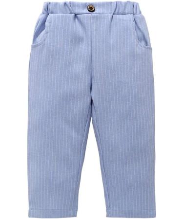 AmzBarley Baby Boys Gentleman Outfit Suit | Dress Shirt Pants Vest Bowtie Tuxedo Rompers | Blue | 1-2 Years - Buy Online on SooperMarket.com