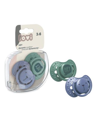LOVI Dynamic Pacifier 3-6 Months | Silicone BPA-Free | Hey Collection | Blue 2 Pack | Safe for Your Baby - Buy Online on SooperMarket.com