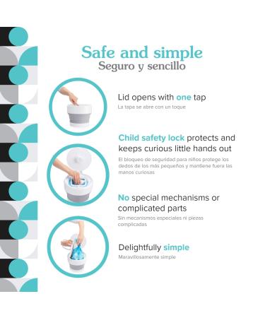 PurePail Go Portable Diaper Pail Aqua - Odor Control, No Fragrance, Collapsible for On-The-Go, Compact - Buy Online on SooperMarket.com