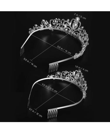 Crystal Tiara 2 Pack - Rhinestone Crown Headbands for Weddings & Birthdays | Elegant Bridal Accessories - Buy Online on SooperMarket.com