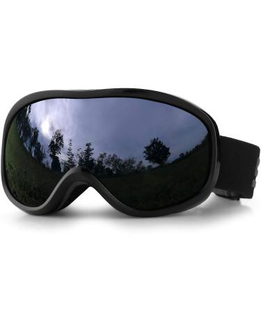 Sposune ski glasses women men snowboard glasses OTG kids ski glasses glasses Wear Anti-Fog 100% UV400 Protection for skiing Rollschußen Windschuhe Windprooft Windproof helmet compatible black frame + gray lens