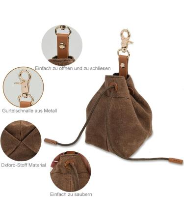 Shop TMBMLPP Dog Treat Feed Bag - Brown | Clip Buckle & Shrink Pockets for Puppy Training & Travel | Perfect for Toys & Delicacies - International Shipping Available - Buy Online on SooperMarket.com