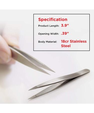 SEKI EDGE SS-514 Point Tweezer - Stainless Steel Precision Tweezers - Buy Online on SooperMarket.com