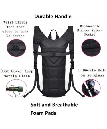 ATBP Tactical 3L Hydration Pack - Military Grade Water Bladder Backpack - Leakproof for Running, Cycling, Hiking - Black - Buy Online on SooperMarket.com