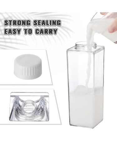 17 oz Clear Milk Carton Water Bottles - Reusable Portable Juice Tea Jug for Outdoor Activities (2 Pack) - Buy Online on SooperMarket.com