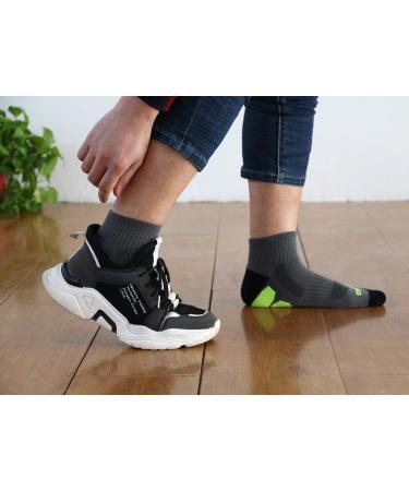 BERING Men's Athletic Ankle Socks (6 Pack) Graphite Grey 9-12 - Ideal for Workout, Running, Tennis - Buy Online on SooperMarket.com