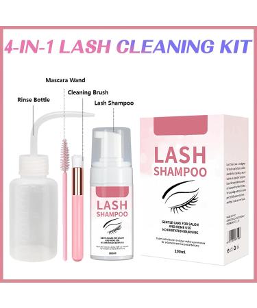 MIELIKKI Lash Cleaning Kit - 100ML Eyelash Extension Shampoo Oil-Free Cleanser with Lash Fan & Brush for Professional & Self Use - International Shipping Available - Buy Online on SooperMarket.com