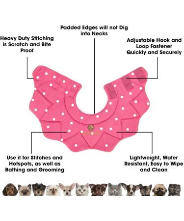 SunGrow Soft Cat Recovery Cone Collar for Easy Nail Cutting - Pink Polka (S 7.5-9 Neck) - Buy Online on SooperMarket.com